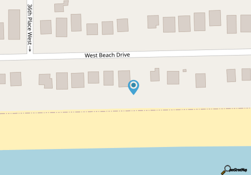 Sandpiper: Oceanfront Home on West Beach with Deck and Covered Porch. map location