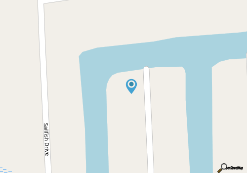 Canal front home with private boat dock and boat parking map location