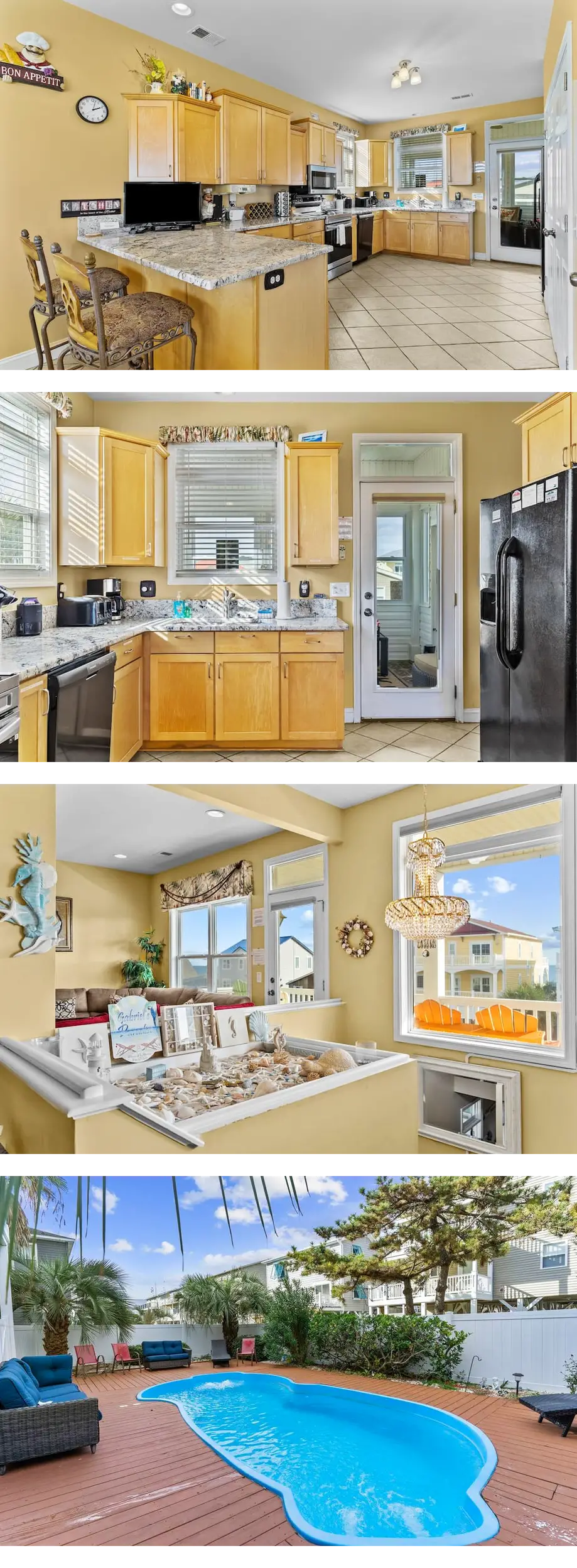 Three-story home with decks, private poo...